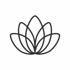 Lotus line style icon, lotos vector logo