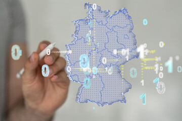3D map of Germany. Map of Germany land border