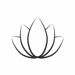 Lotus line style icon, lotos vector logo