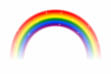 realistic Rainbow isolated on white background.