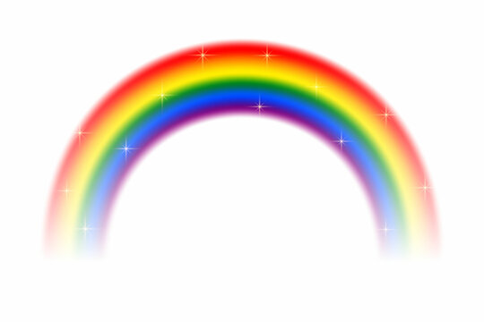 realistic Rainbow isolated on white background.