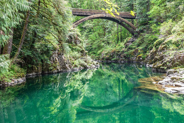 The Moulton Falls Bridge over the East Fork Lewis River.