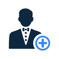 Add, user icon. Simple design.