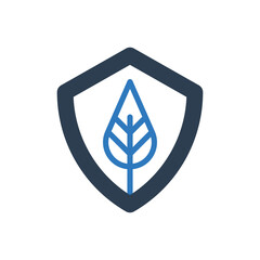 nature protection icon - tree shield icon - save ecology icon