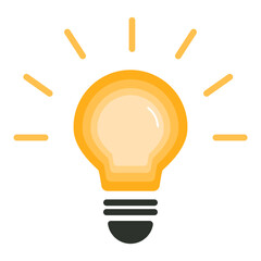 Light bulb yellow icon