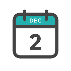 December 2 Calendar Day or Calender Date for Deadlines or Appointment