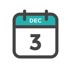 December 3 Calendar Day or Calender Date for Deadlines or Appointment