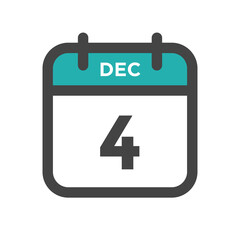 December 4 Calendar Day or Calender Date for Deadlines or Appointment