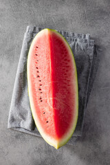 Fototapeta na wymiar Red sliced watermelon. Pieces of red melon.