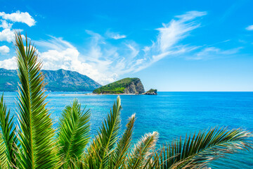 Beautiful panoramic summer landscape of the Adriatic coast in The Budva Riviera, Montenegro
