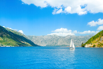 A beautiful summer landscape of the Bay of Kotor coastline - Boka Bay