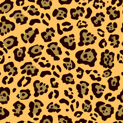 Jaguar is in fashion. Seamless pattern with spots of wild animals for modern fabrics, textiles, decorative pillows, bed linen. 