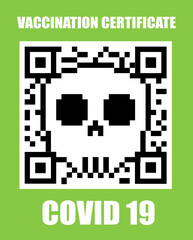 CODE QR SKULL HEALTH PASSPORT VACCIONATION