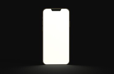 Realistic isometric black frameless smartphone mockup perspective 3d black