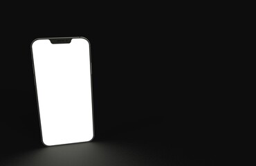 Fototapeta na wymiar phone 3d illustration mockup smartphone.dark 3d