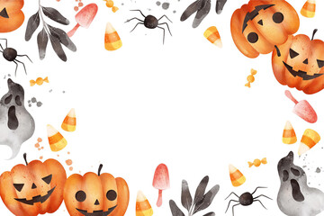 Obraz na płótnie Canvas watercolor halloween background design vector illustration