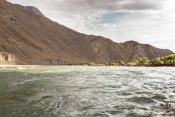 Fototapeta na wymiar The Panjshir river, Panjshir Valley, Afghanistan