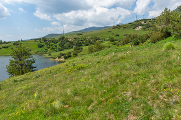 Fototapeta na wymiar landscape of Belmeken Dam, Rila mountain, Bulgaria