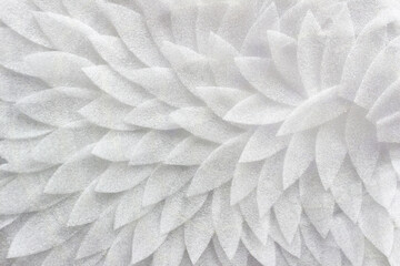White pattern handmade of white rotating flower petals.
