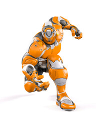 future soldier in action white background