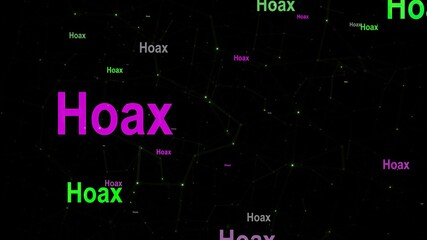 Hoax text against network  background