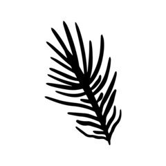 Isolated simple hand drawn black flowers elements. Vector illustration. 