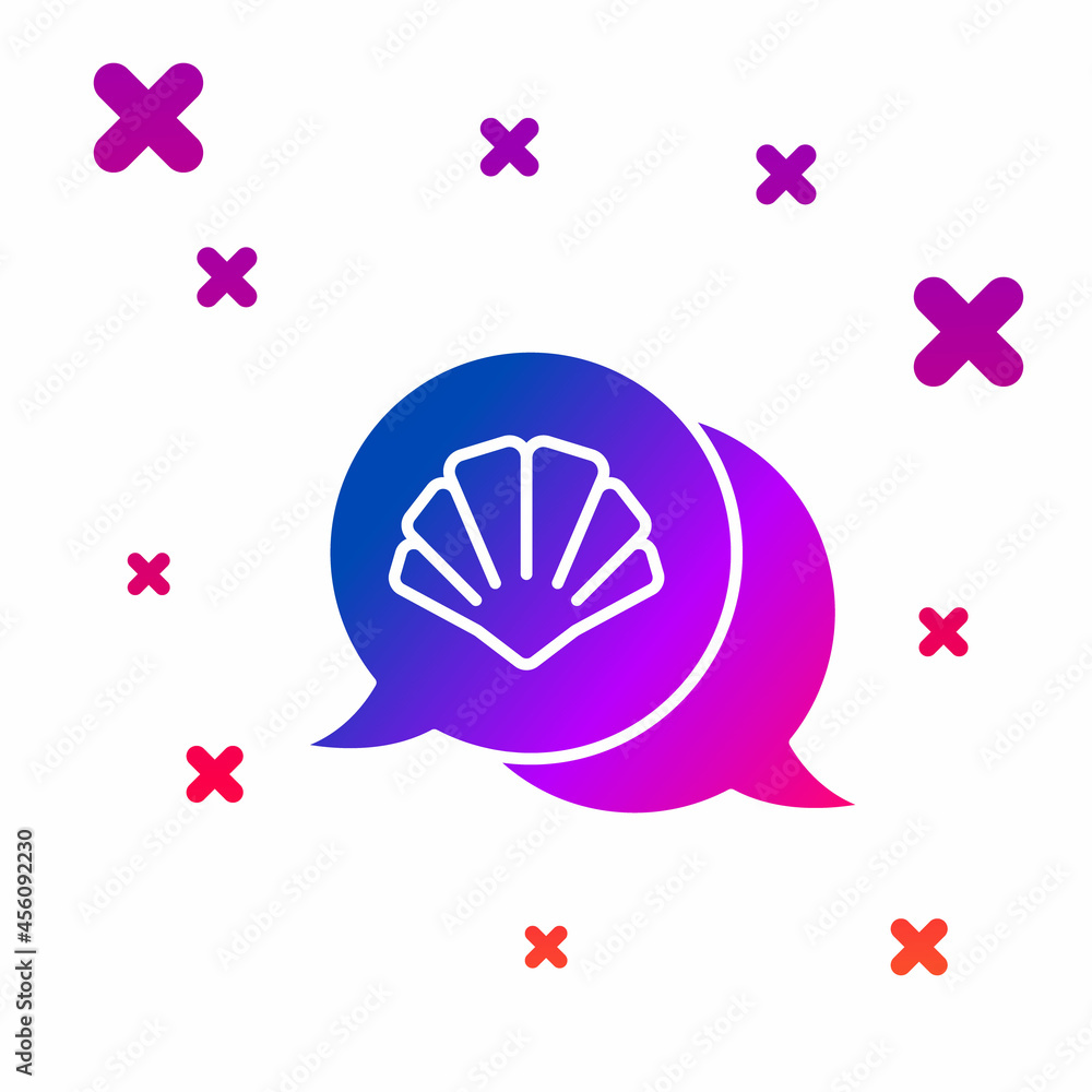 Poster color scallop sea shell icon isolated on white background. seashell sign. gradient random dynamic sh
