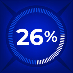 26 percent count on dark blue background