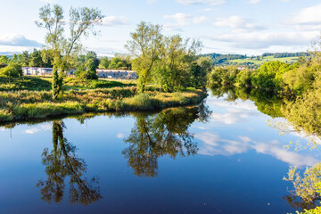 View of the River Forth near the city of Stirling in Scotland.
