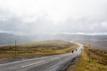 Old military road A93 in Cairngorms National Park in the Central Highlands of Scotland.