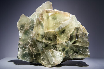 Massive crystal of fluoride, a mineral form of calcium fluoride, CaF2