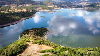 Detail of Temo lake shoreline in Sardinia