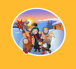Naklejka premium Christmas in the Slavic country