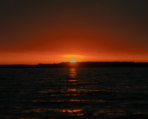 sunset over the water