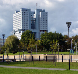 Сity of KaliningradRussia-05.09.2021: The House of Soviets, an unfinished building in the center of Kaliningrad (Konigsberg), the construction of which began in 1970.