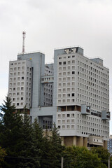 Сity of KaliningradRussia-05.09.2021: The House of Soviets, an unfinished building in the center of Kaliningrad (Konigsberg), the construction of which began in 1970.