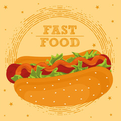 Isolated hot dog with a sausage fast food menu image