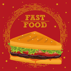 Isolated sandwich with tomatoes menu fast food image