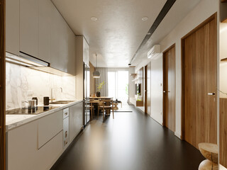 3d render of modern living room