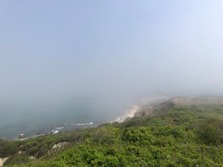 Foggy cliff