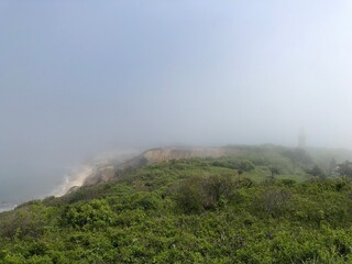 Foggy cliff