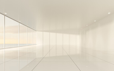 The white empty room, 3d rendering.