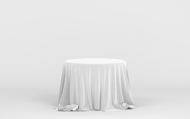 Empty table with white background, 3d rendering.
