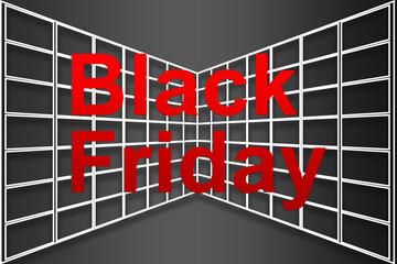 Illustration, Black Friday Sale. Banner, poster, logo golden color on dark background.