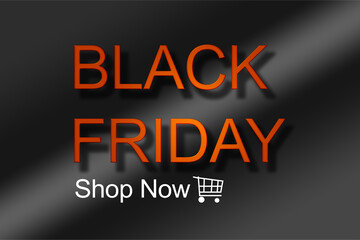 Illustration, Black Friday Sale. Banner, poster, logo golden color on dark background.