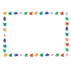 ポップな手描きの星のフレーム