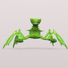 3d-illustration of an isolated alien mantis