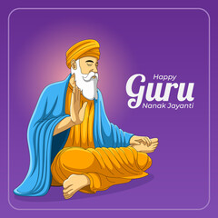 Happy guru nanak jayanti greeting card
