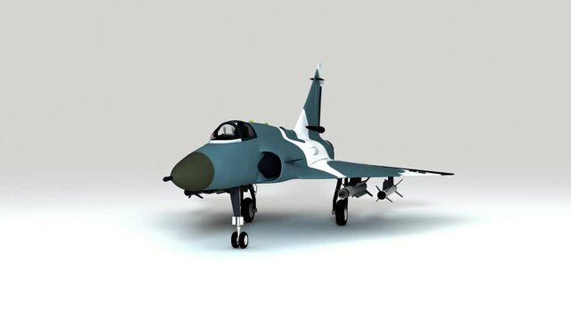 a military combat jet in front of isolated background(3d rendering)