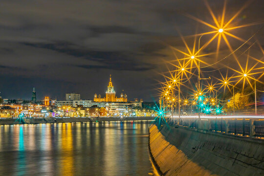 View of Moscow at night.